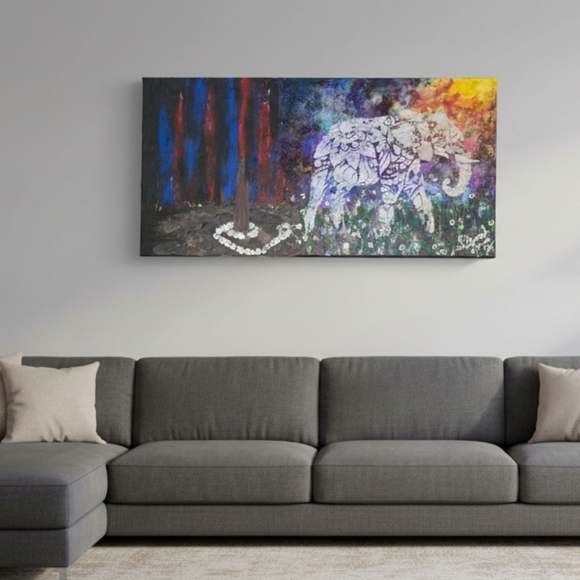 HANDCRAFTED Abstract Contemporary Painting HANDPAINTED & HANDMADE Wall Art Decor - Picture 1 of 17